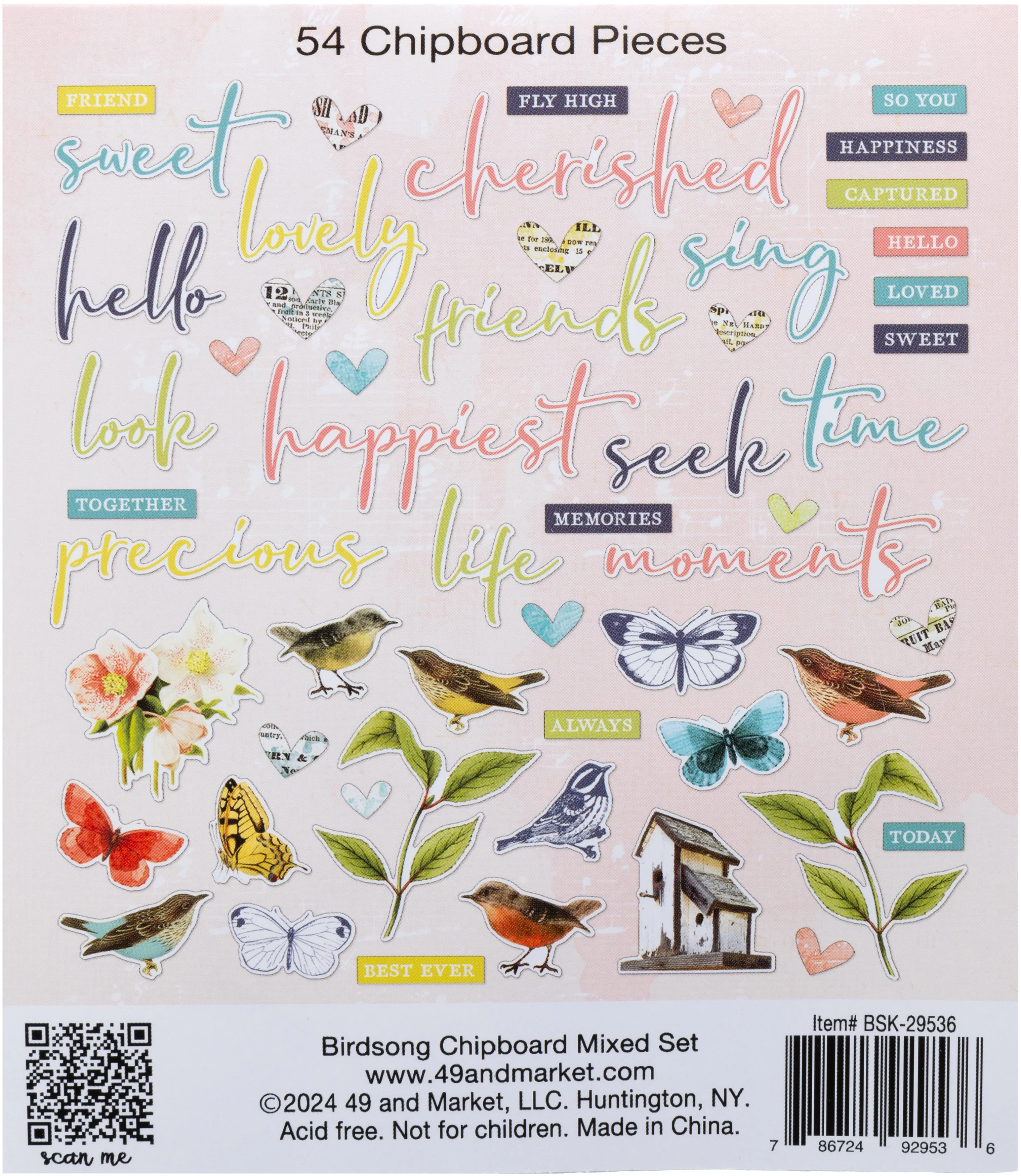 49 And Market Birdsong Chipboard Mixed Set - Image 3