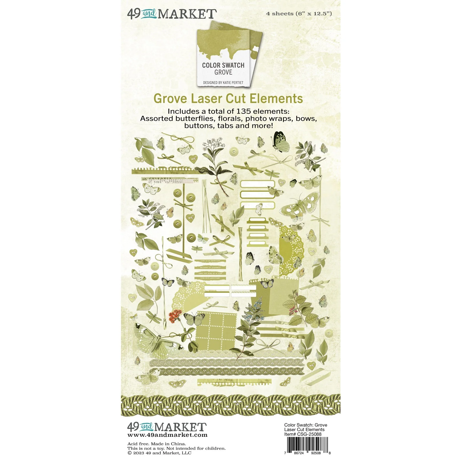 49 And Market Color Swatch: Grove Laser Cut Outs - Elements