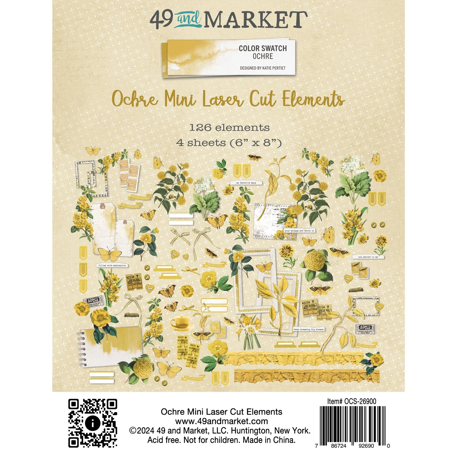 49 And Market Color Swatch: Ochre Mini Laser Cut Outs - Elements