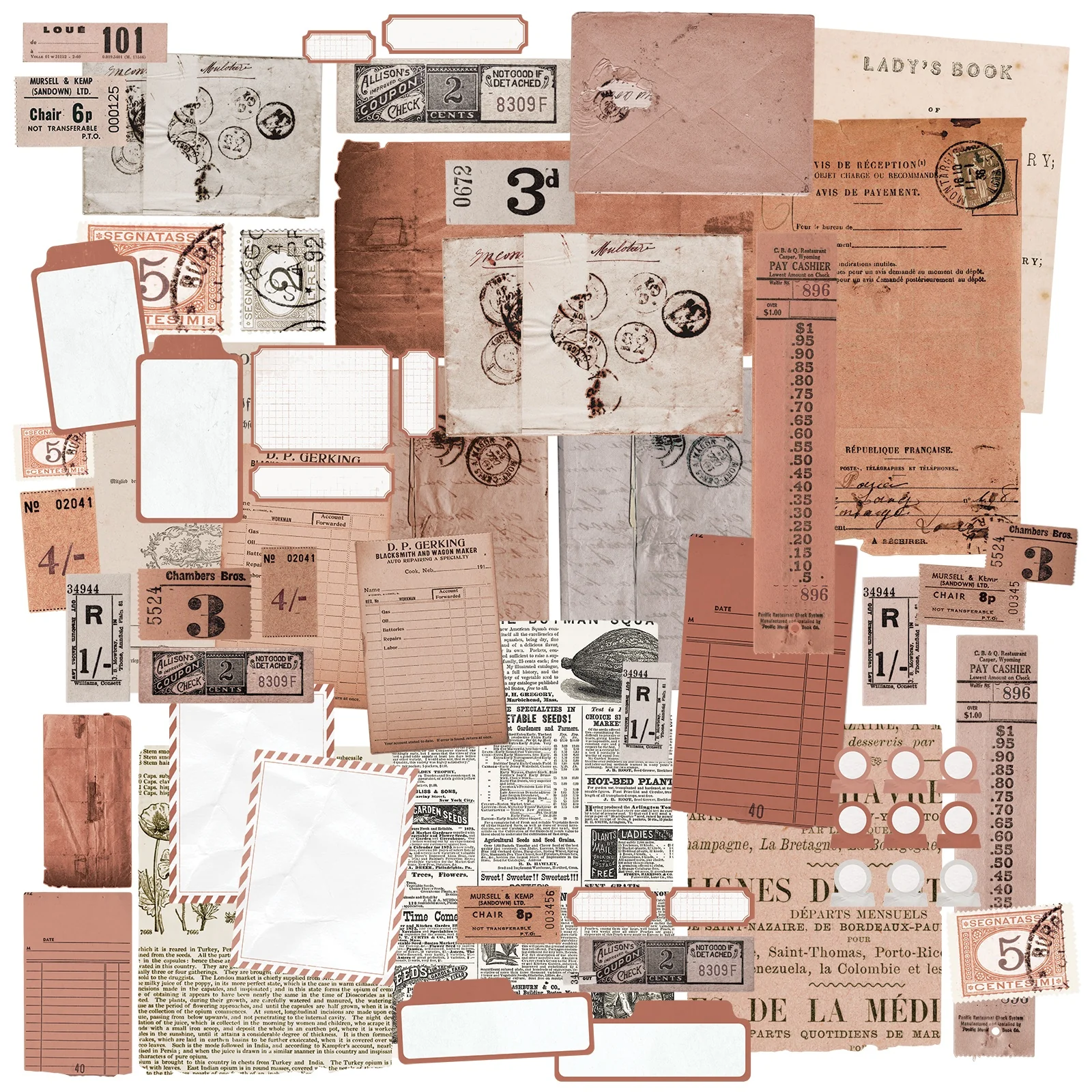 49 And Market Color Swatch: Terracotta Ephemera Stackers - Image 2