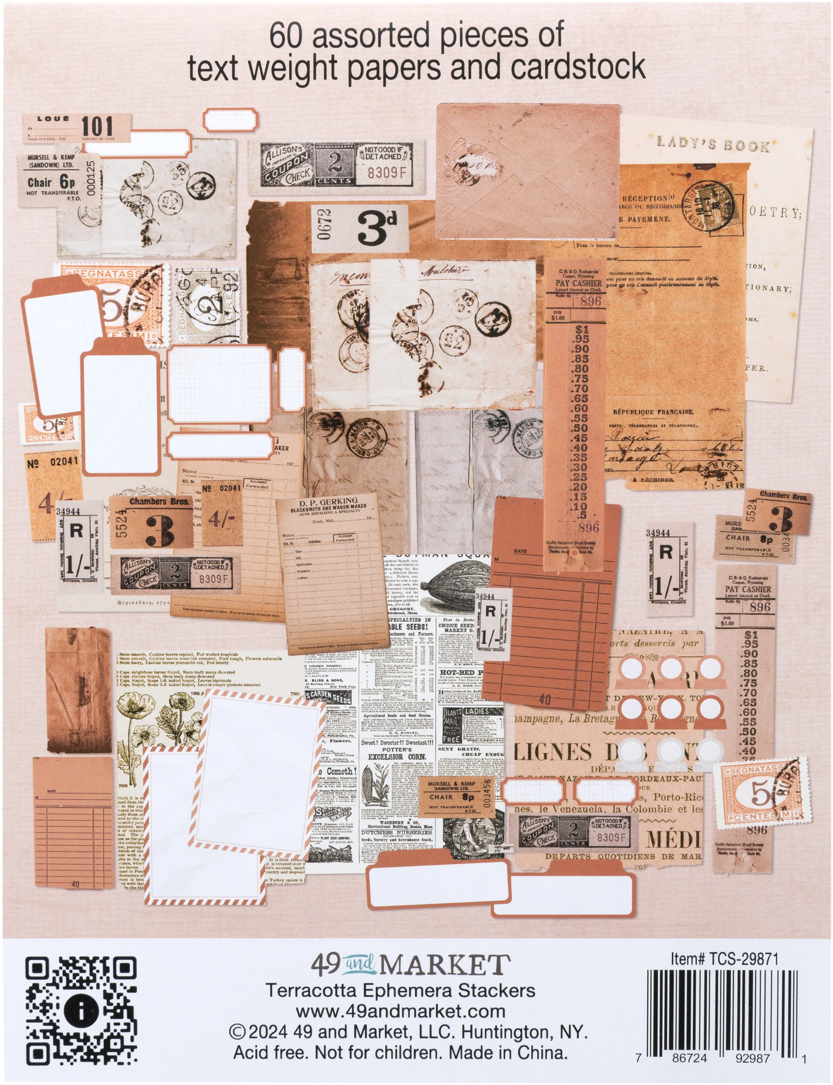 49 And Market Color Swatch: Terracotta Ephemera Stackers - Image 3
