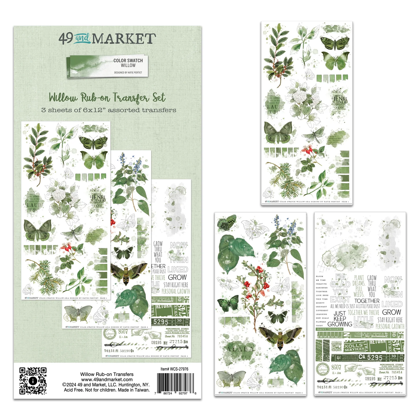 49 And Market Color Swatch: Willow Rub-On Transfer Set
