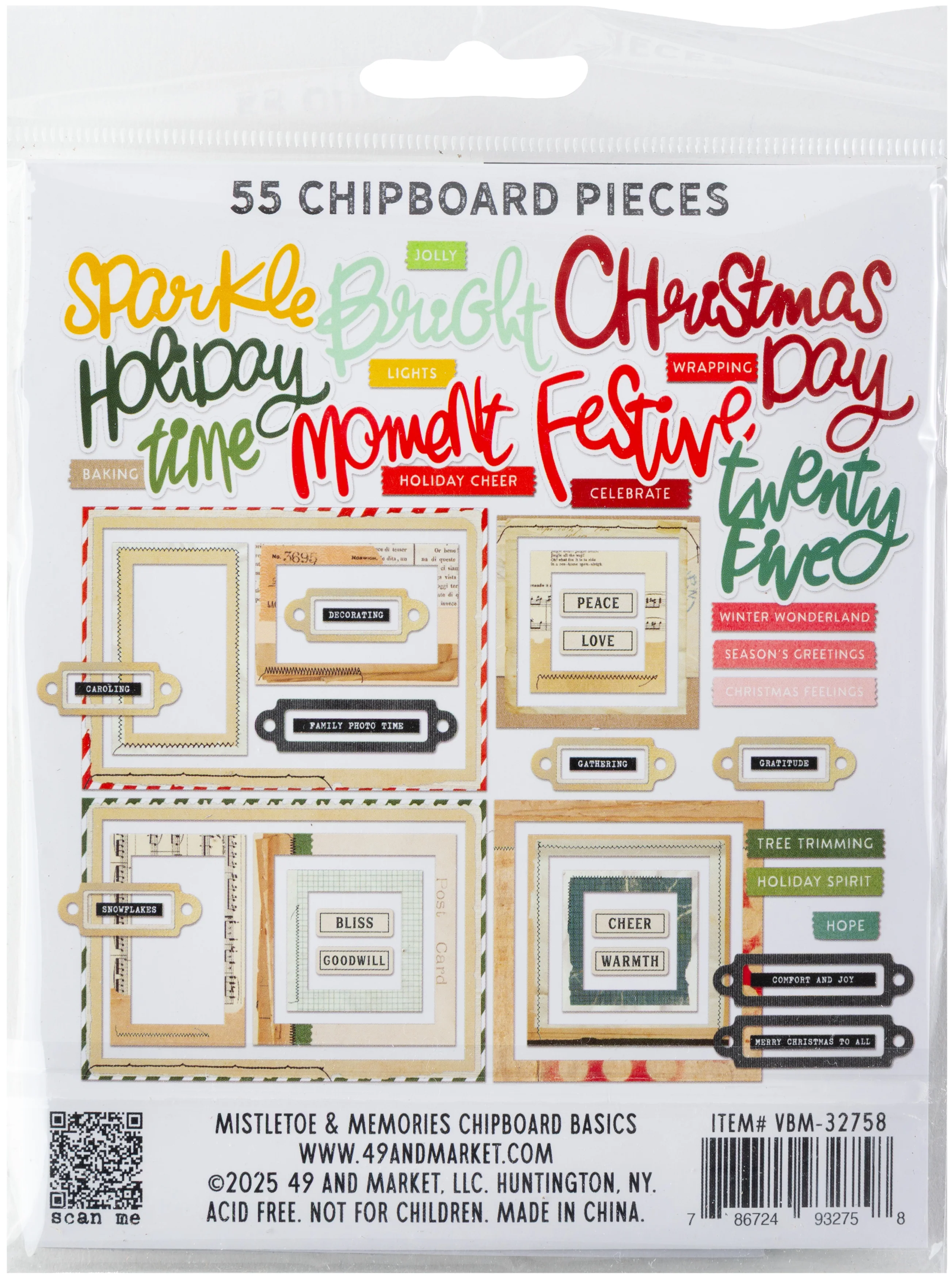 49 And Market Mistletoe And Memories Chipboard Set - Basics - Image 3