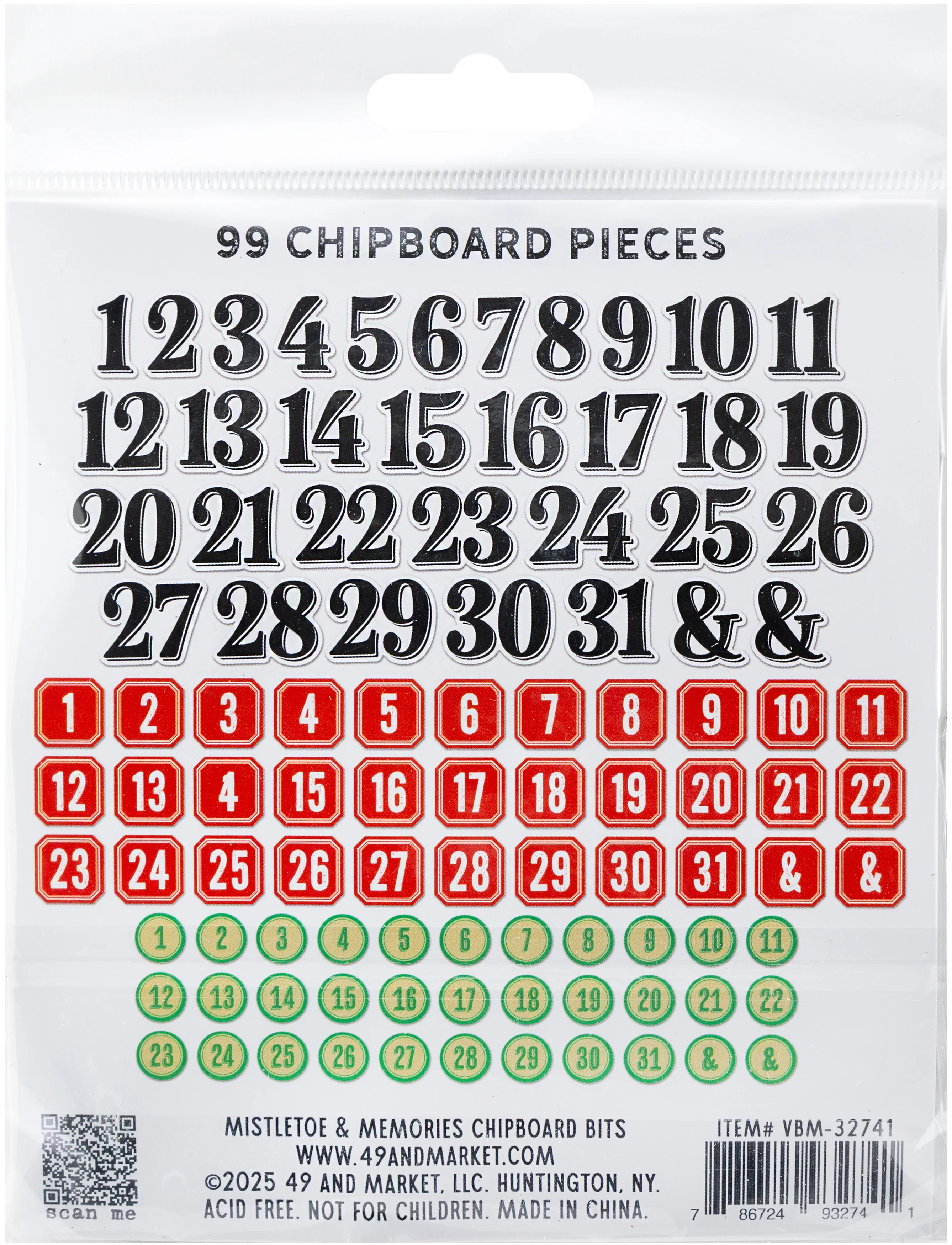 49 And Market Mistletoe And Memories Chipboard Set - Bits - Image 3