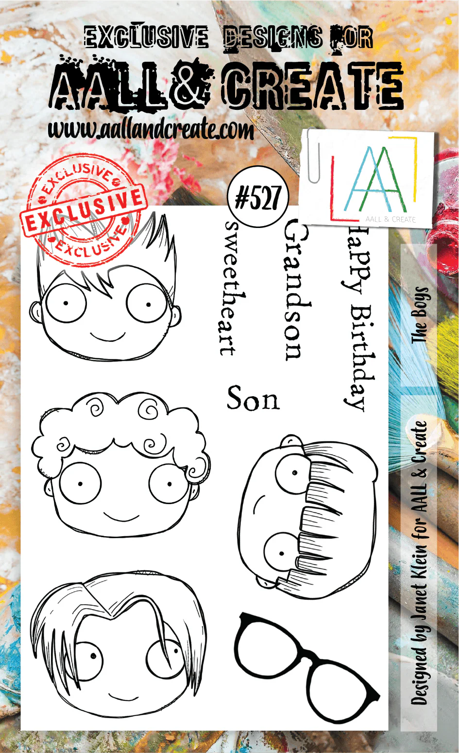 #527 - A6 Clear Stamp Set - The Boys