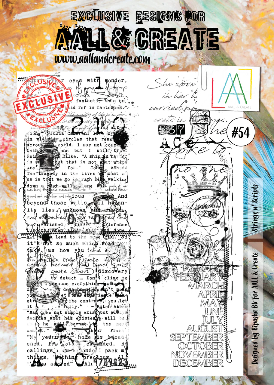 #54 - A4 Clear Stamp Set - Strings N Scripts