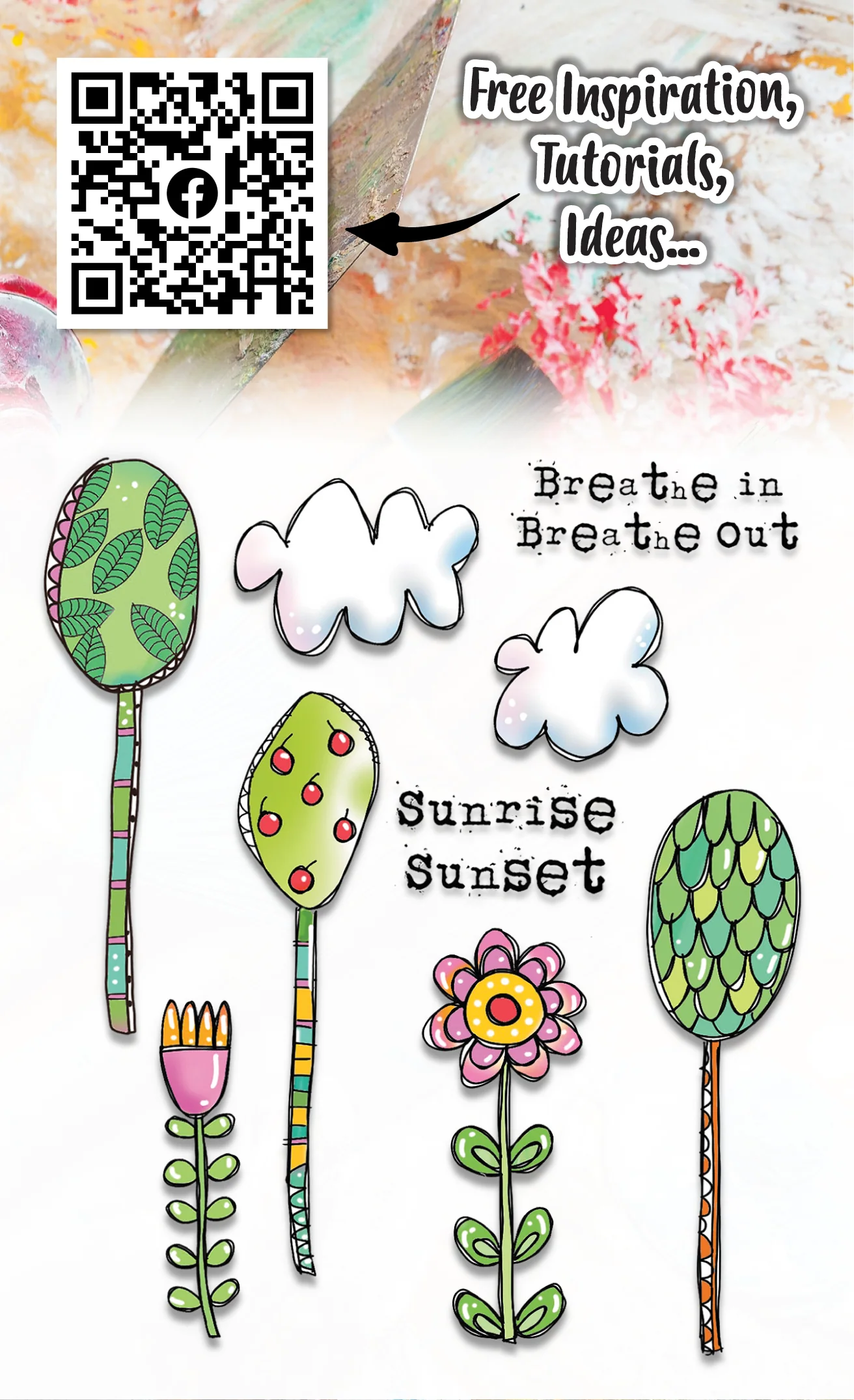 #575 - A6 Clear Stamp Set - Breathe In Breathe Out - Image 2