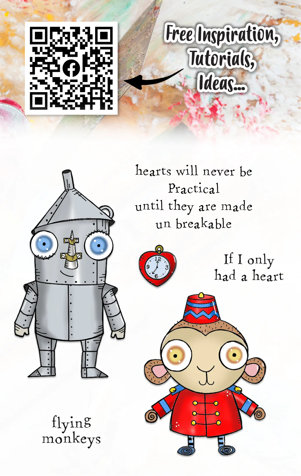 #503 - A7 Clear Stamp Set - Tin Man & Monkey - Image 2