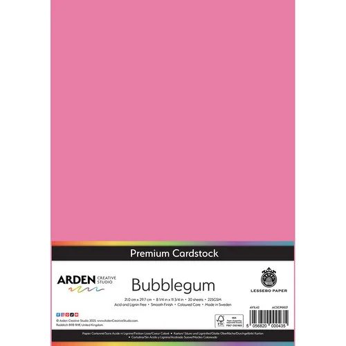 Arden Creative Studio Premium Cardstock Bubblegum A4 225gsm 20 Pack