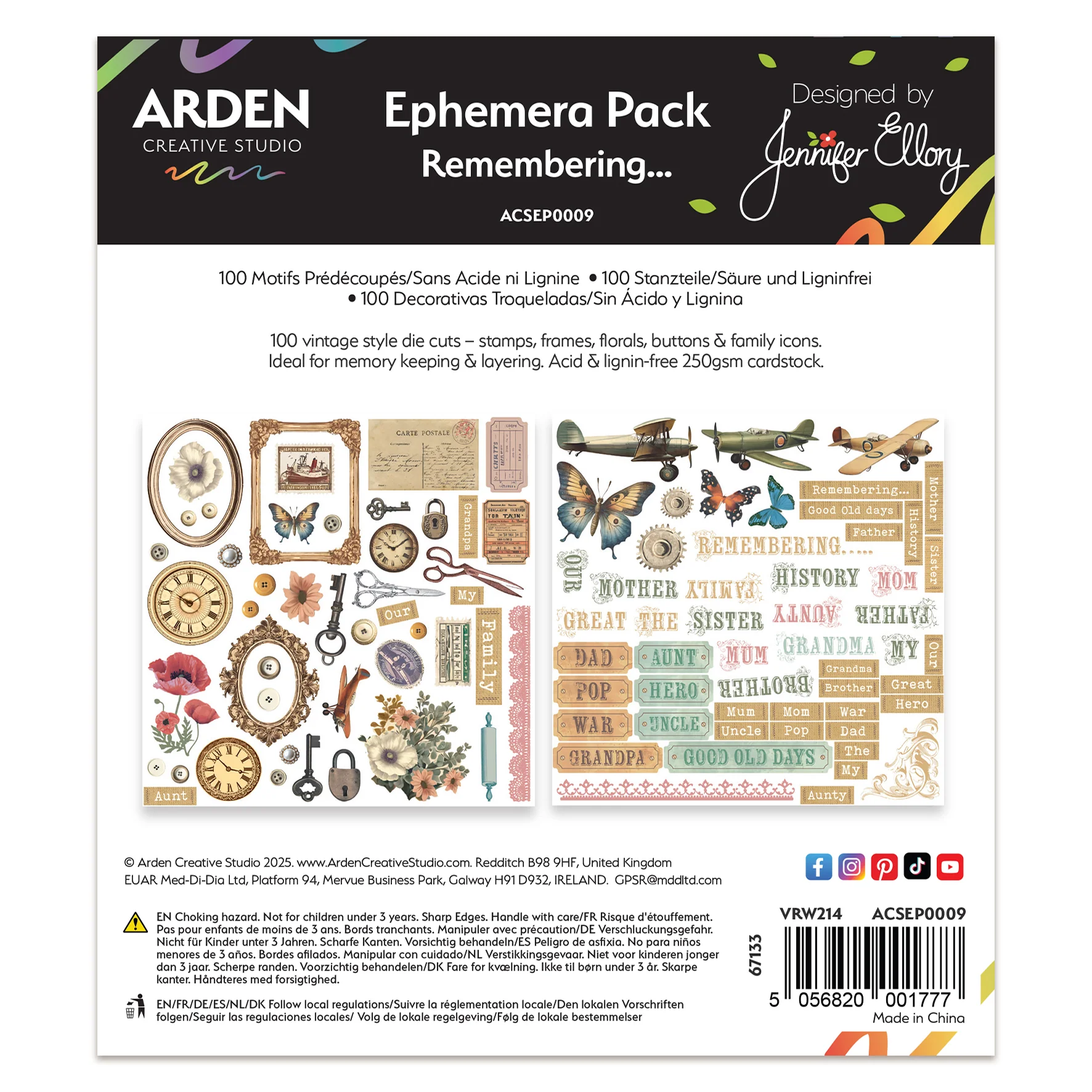 Arden Creative Studio Remembering… Ephemera Pack