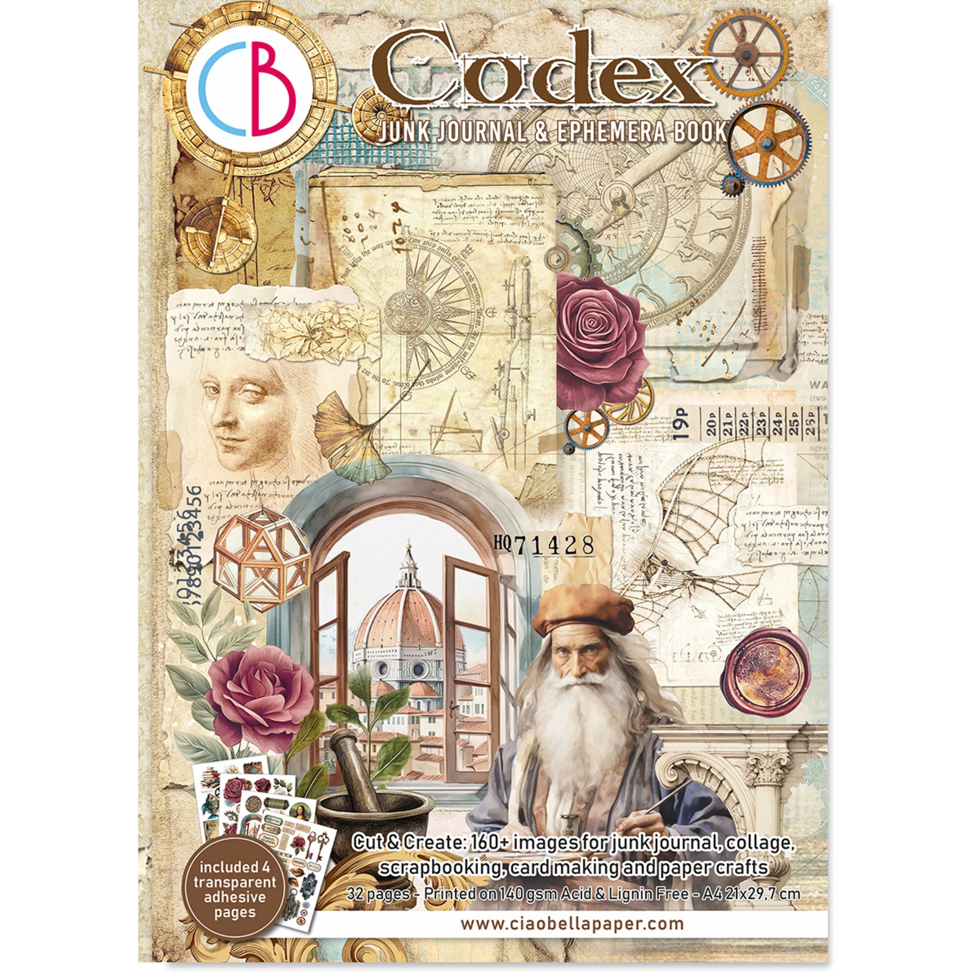 Ciao Bella Codex A4 Junk Journal Ephemera Book (32pcs)
