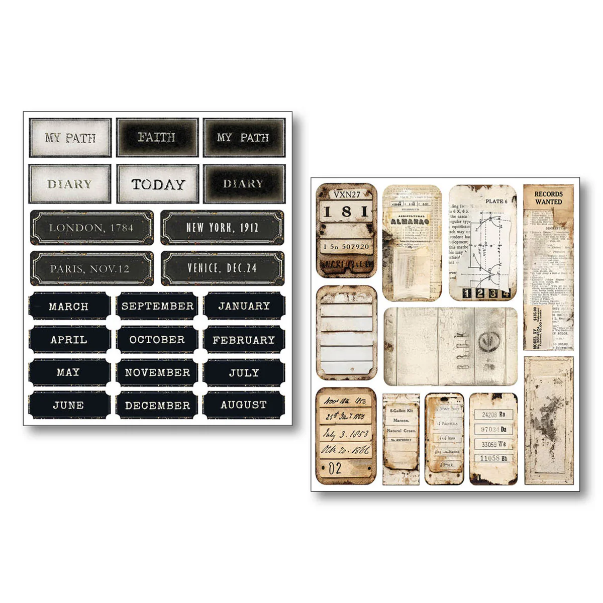 Ciao Bella Mixed Media Sticker Set Little Words (10pcs) - Image 5