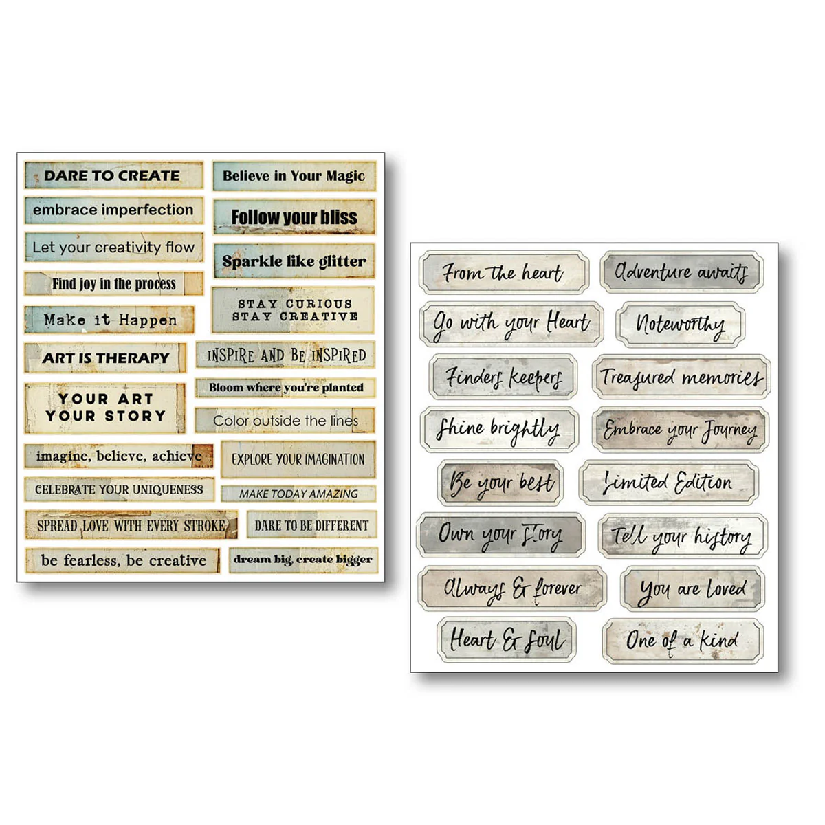 Ciao Bella Mixed Media Sticker Set Little Words (10pcs) - Image 6
