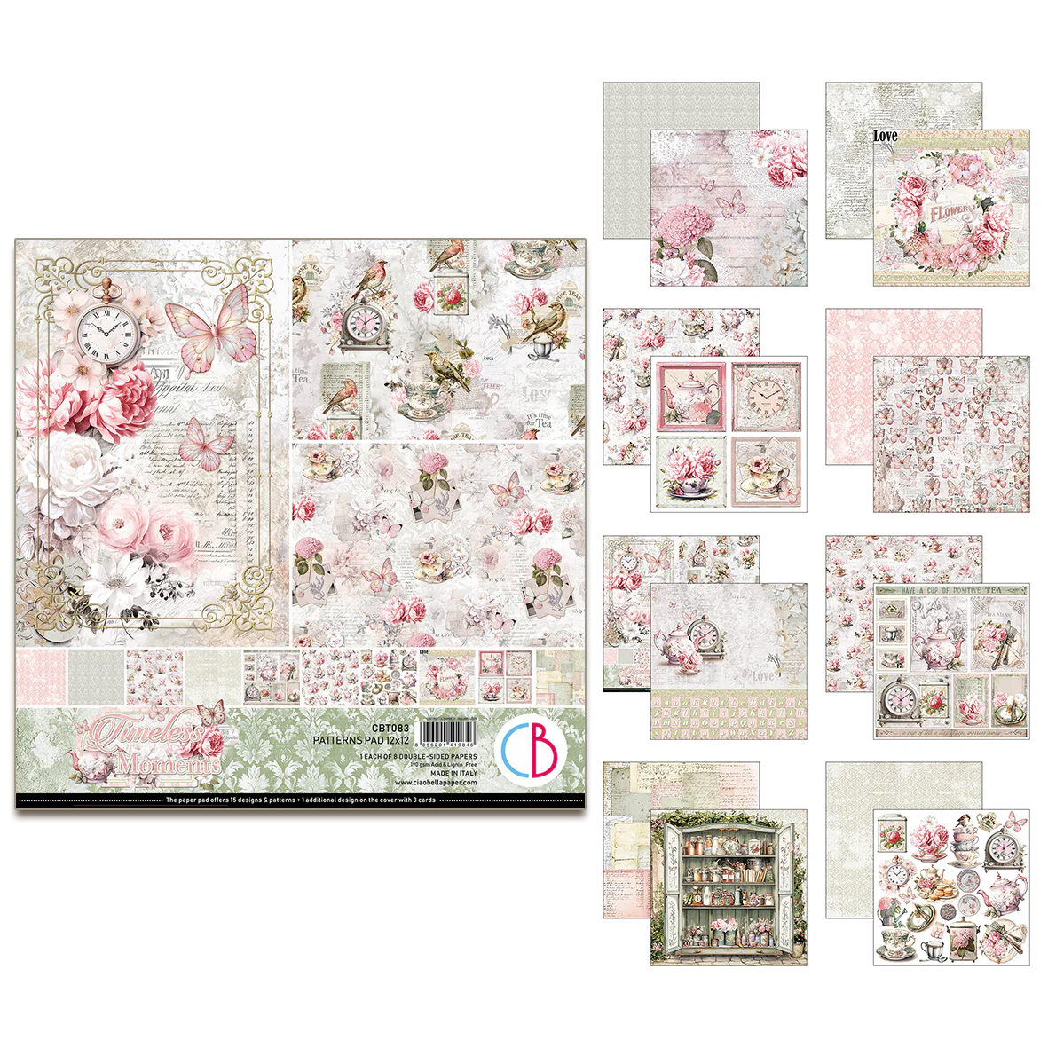 Ciao Bella Timeless Moments 12x12 Inch Patterns Pad (8pcs)