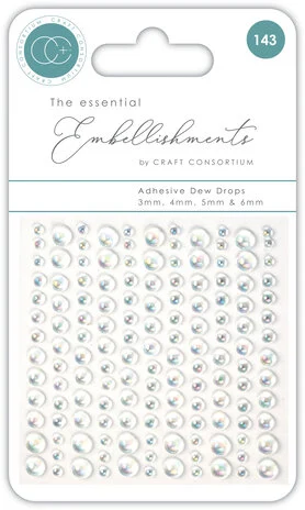 Craft Consortium Adhesive Dew Drops Irredescent (143pcs)