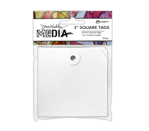 Ranger Dina Wakley MEdia Square Tags 3 Inch (20pcs)