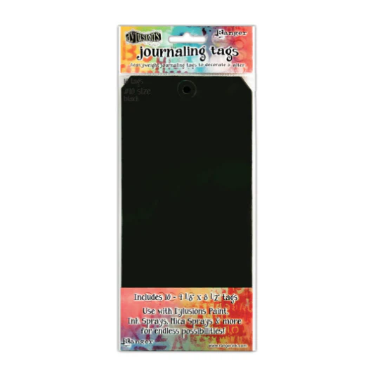 Ranger Dylusions Journal Tags #10 Black (10pcs)