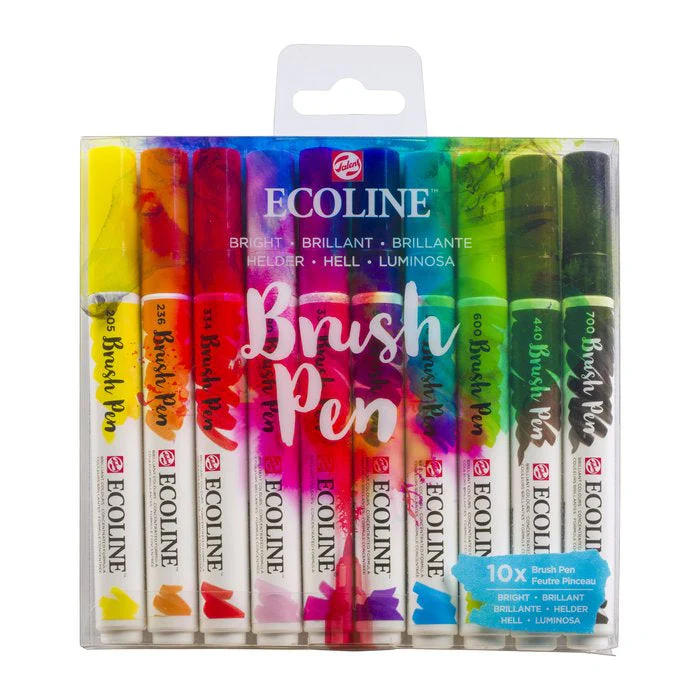 Ecoline Brush Pen Set Of 10 Bright