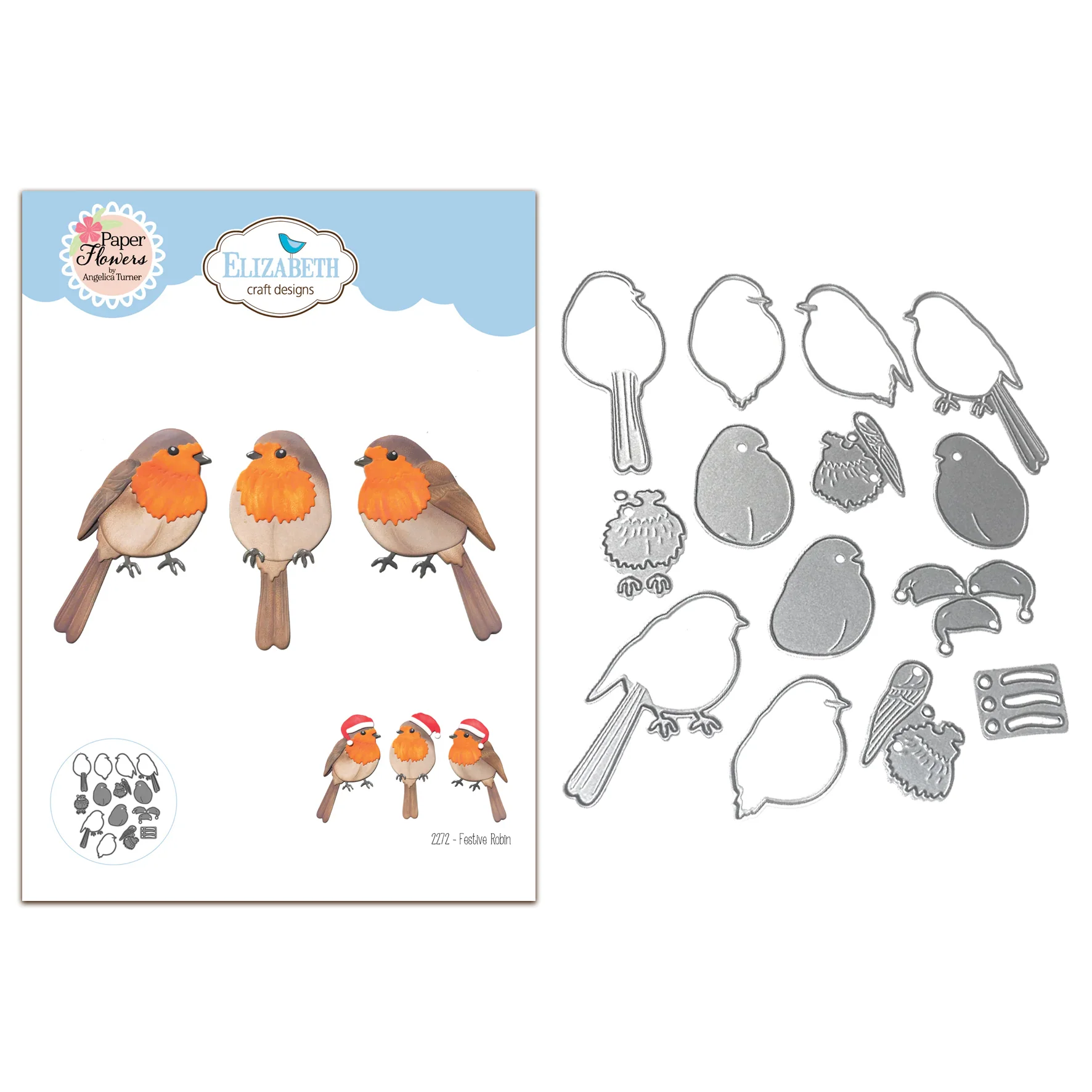 Elizabeth Craft Designs Festive Holly - Die Festive Robin