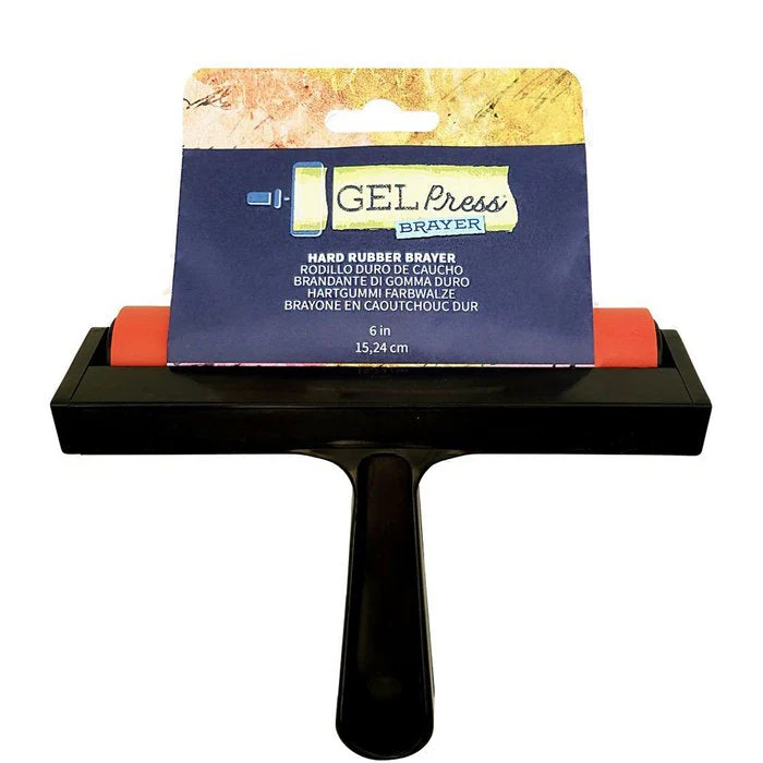 Gel Press Hard rubber Brayer Black 4" (10.16cm)