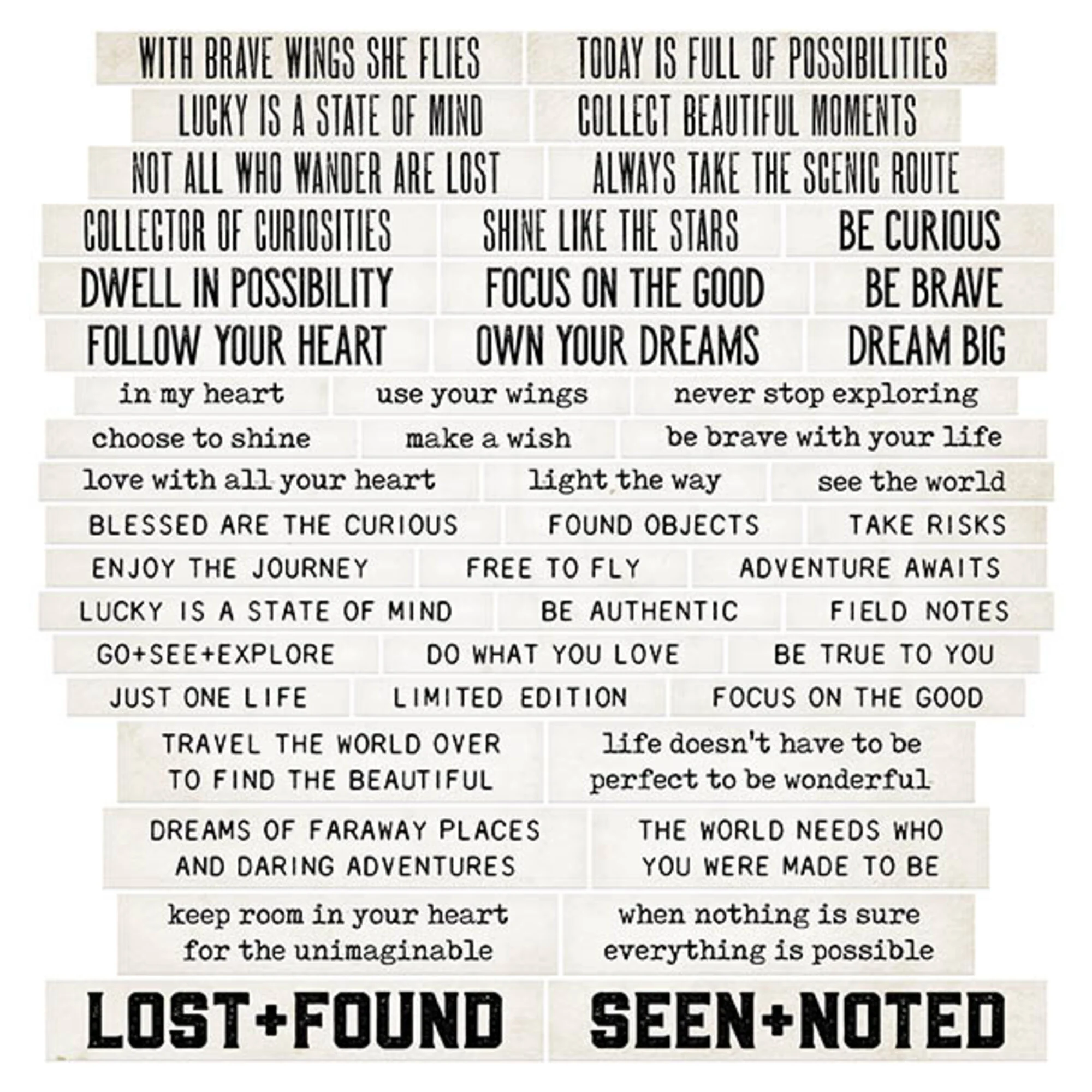 Idea-ology Tim Holtz Chipboard Quote Chips 47 Pcs - Theories - Image 2
