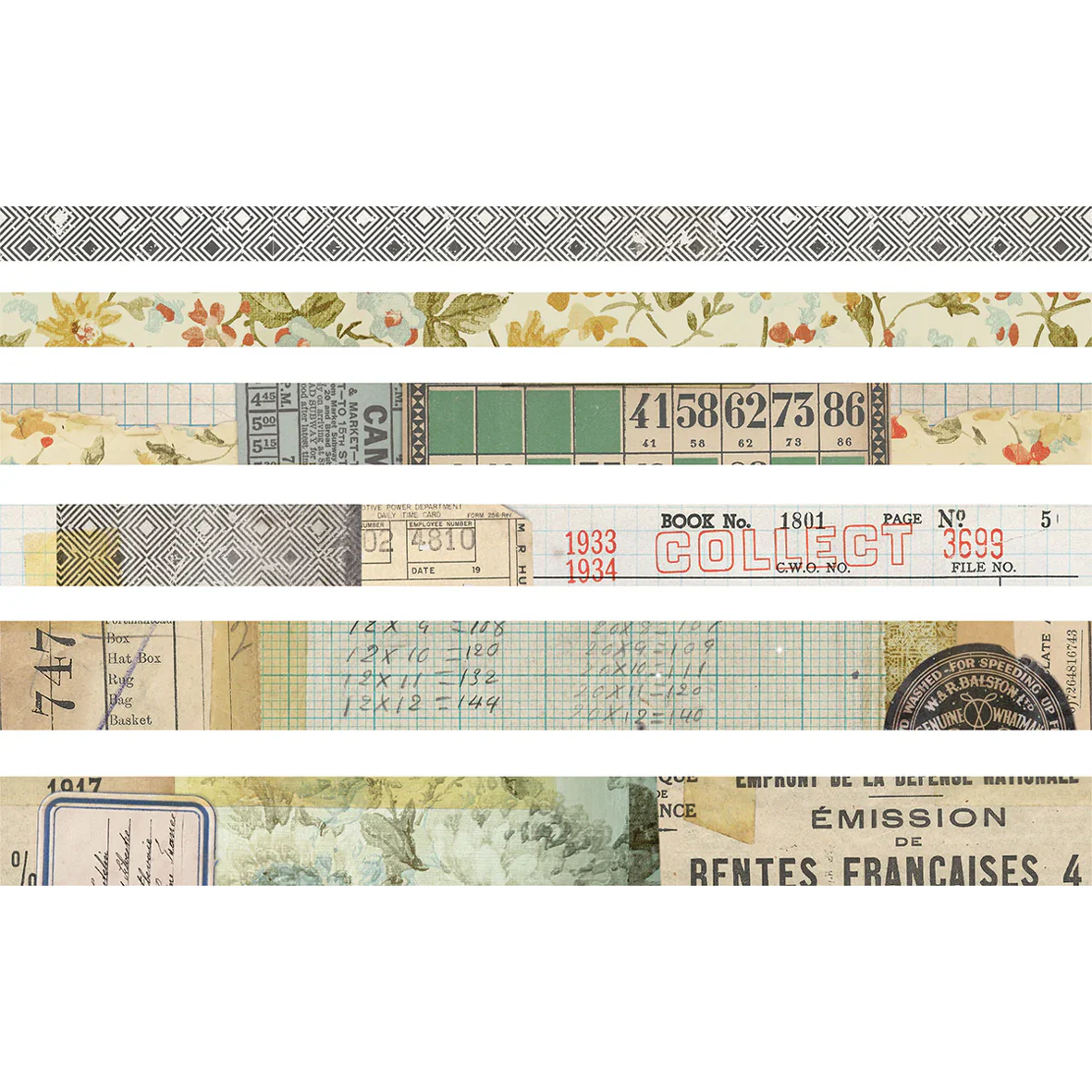 Idea-ology Tim Holtz Design Tape 6 Pcs - Collector - Image 2