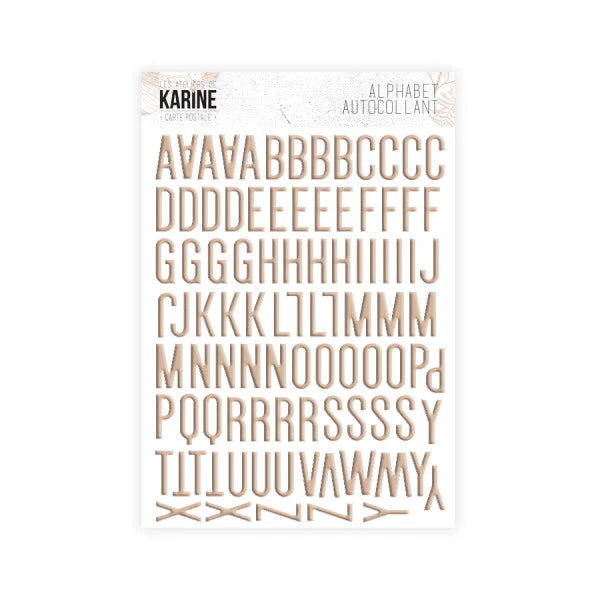 Les Ateliers De Karine Postcard - Beige Alphabet Stickers