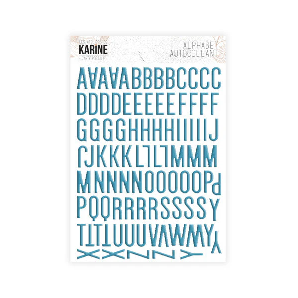 Les Ateliers De Karine Postcard - Turquoise Alphabet Stickers