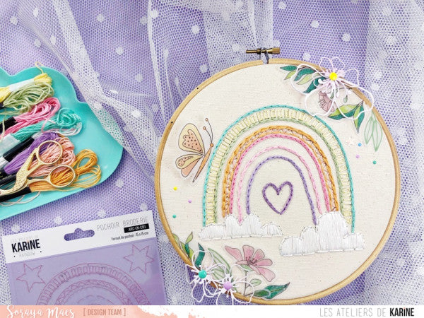 Les Ateliers De Karine Rainbow - Rainbow Embroidery Stencil - Image 5