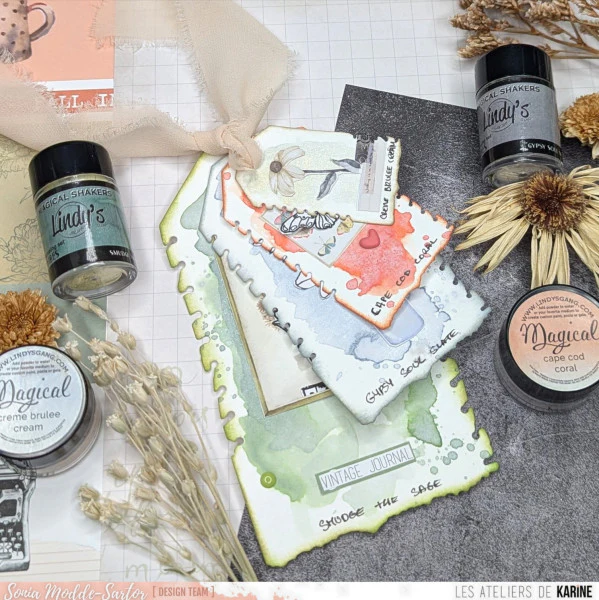 Les Ateliers De Karine Vintage Journal - Die Set - Tags Notes - Image 3