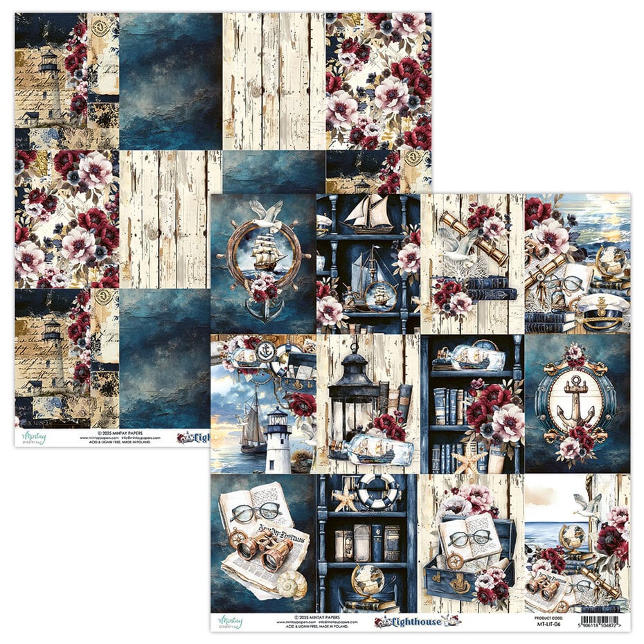 Mintay Lighthouse 8x8 Inch Scrapbooking Paper Pad - Image 2