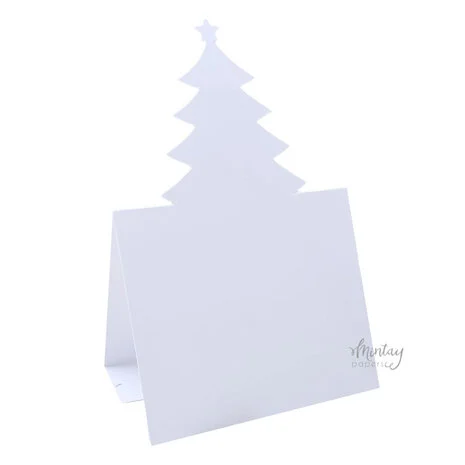 Mintay Basic Christmas Tree Card Base White (5pcs)