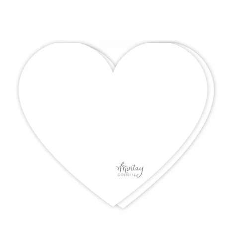 Mintay Basic Heart Card Base White (5pcs)