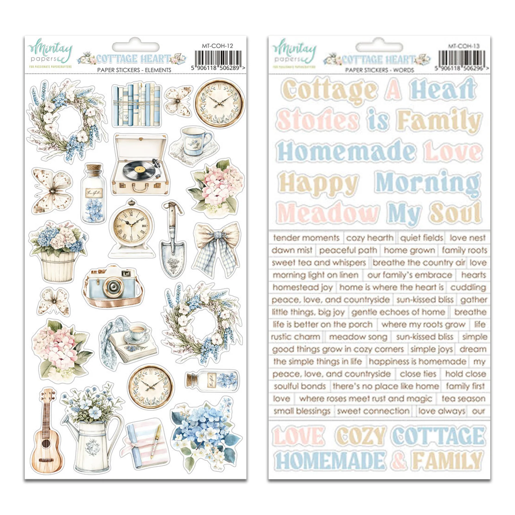 Mintay Cottage Heart 6x12 Inch Paper Sticker Bundle