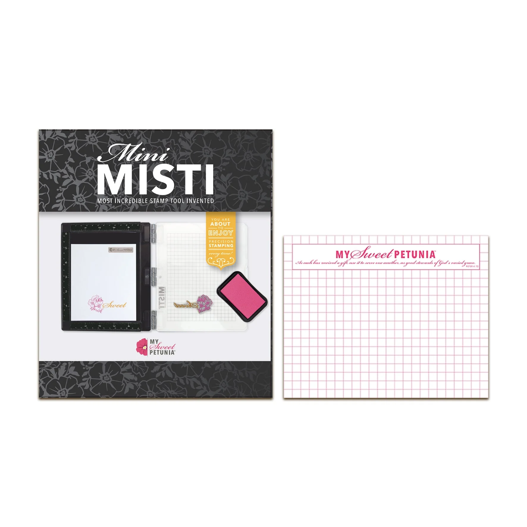 My Sweet Petunia Black Mini MISTI & Mini Grid Paper Pad