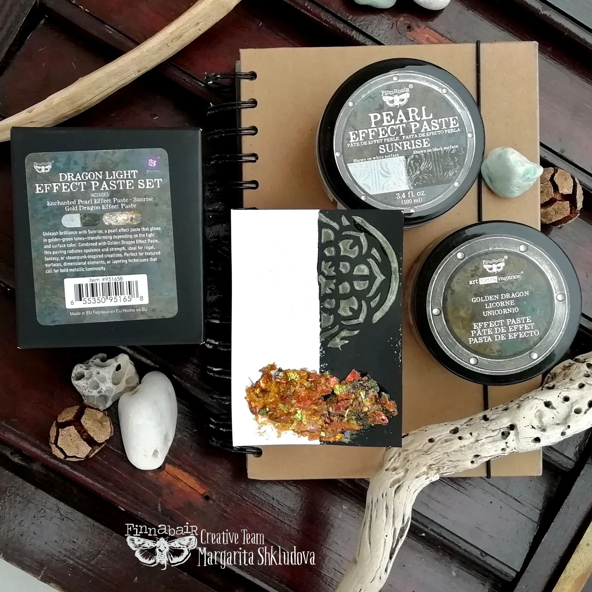 Prima Marketing Finnabair Limited Edition Effect Paste Set Dragonlight (2x100ml) - Image 6