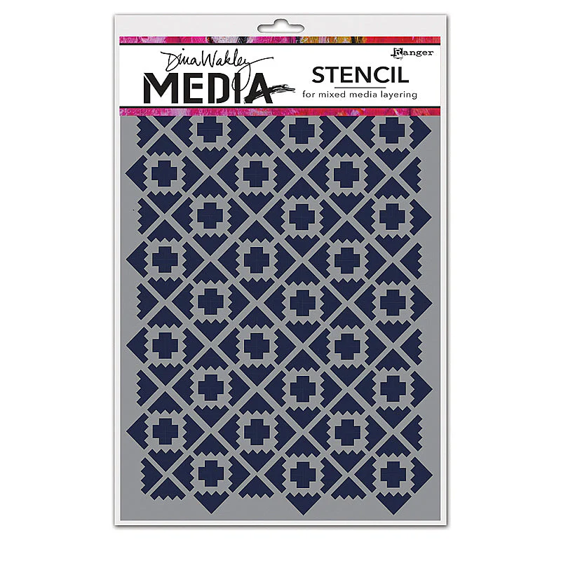 Ranger Dina Wakley Media Almost Ikat Stencil