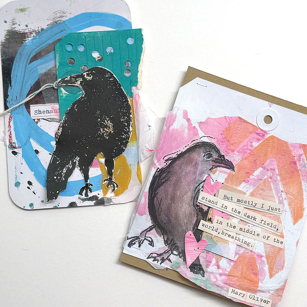 Ranger Dina Wakley MEdia Cling Stamp - Scribbly Ravens - Image 2