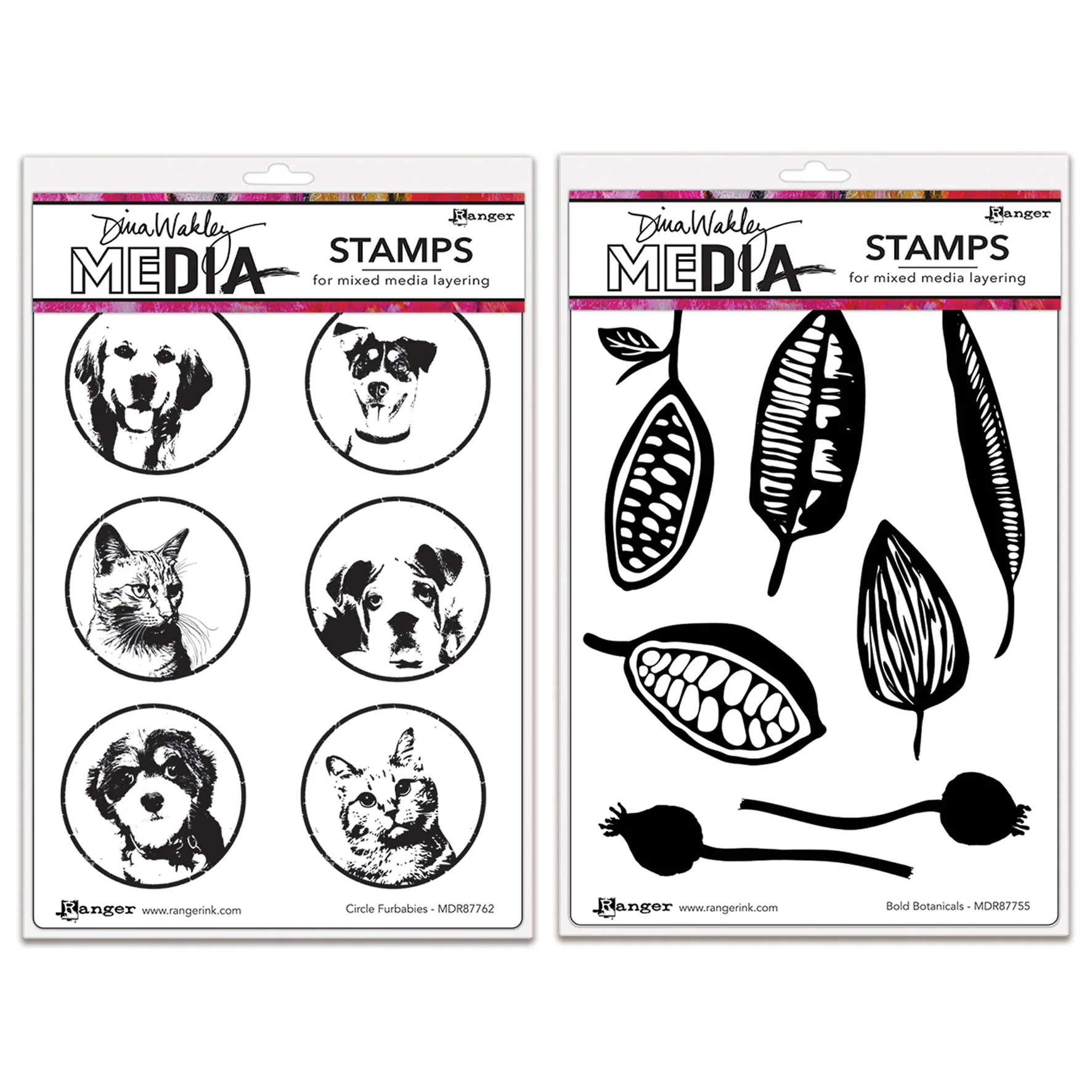 Ranger Dina Wakley MEdia Cling Stamps Bundle