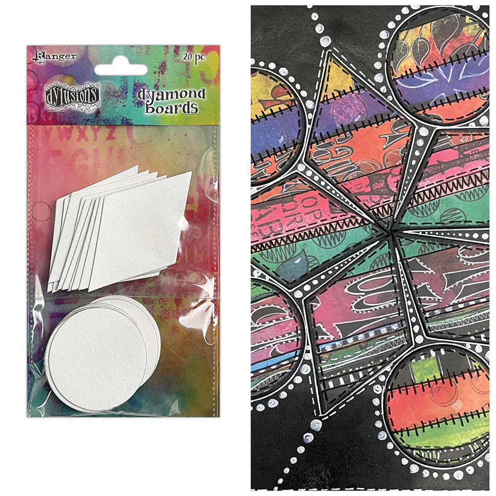 Ranger Dylusions Dyamond Boards Small - Circles & Diamonds, 20pc - Image 2