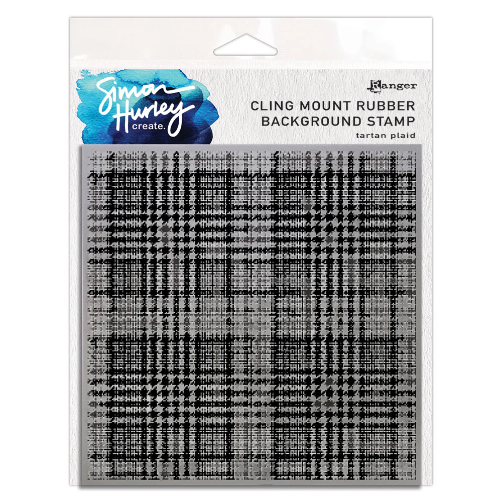 Ranger Simon Hurley create. Background Stamp 6x6" - Tartan Plaid