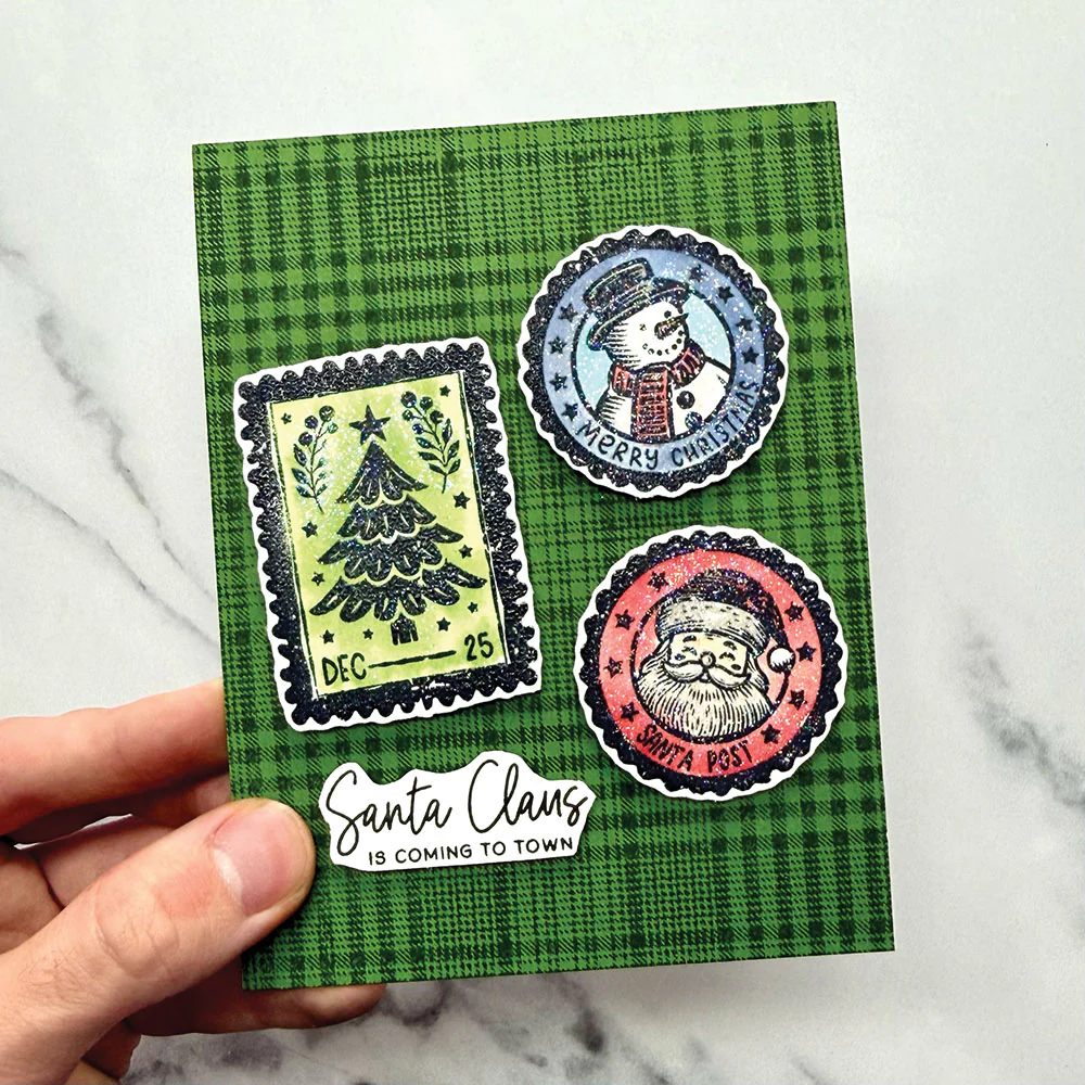 Ranger Simon Hurley create. Background Stamp 6x6" - Tartan Plaid - Image 2