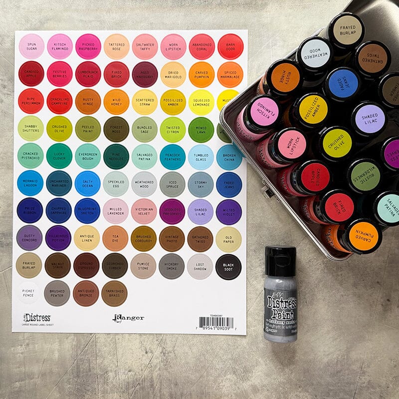 Ranger Tim Holtz Distress Large Round Label Sheet- Black Printing - Image 2