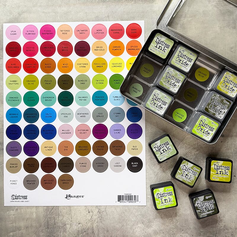 Ranger Tim Holtz Distress Large Round Label Sheet- Black Printing - Image 3