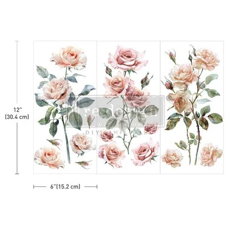 Re-Design with Prima Blush Symphony 6x12 Inch Small Transfers (3pcs)