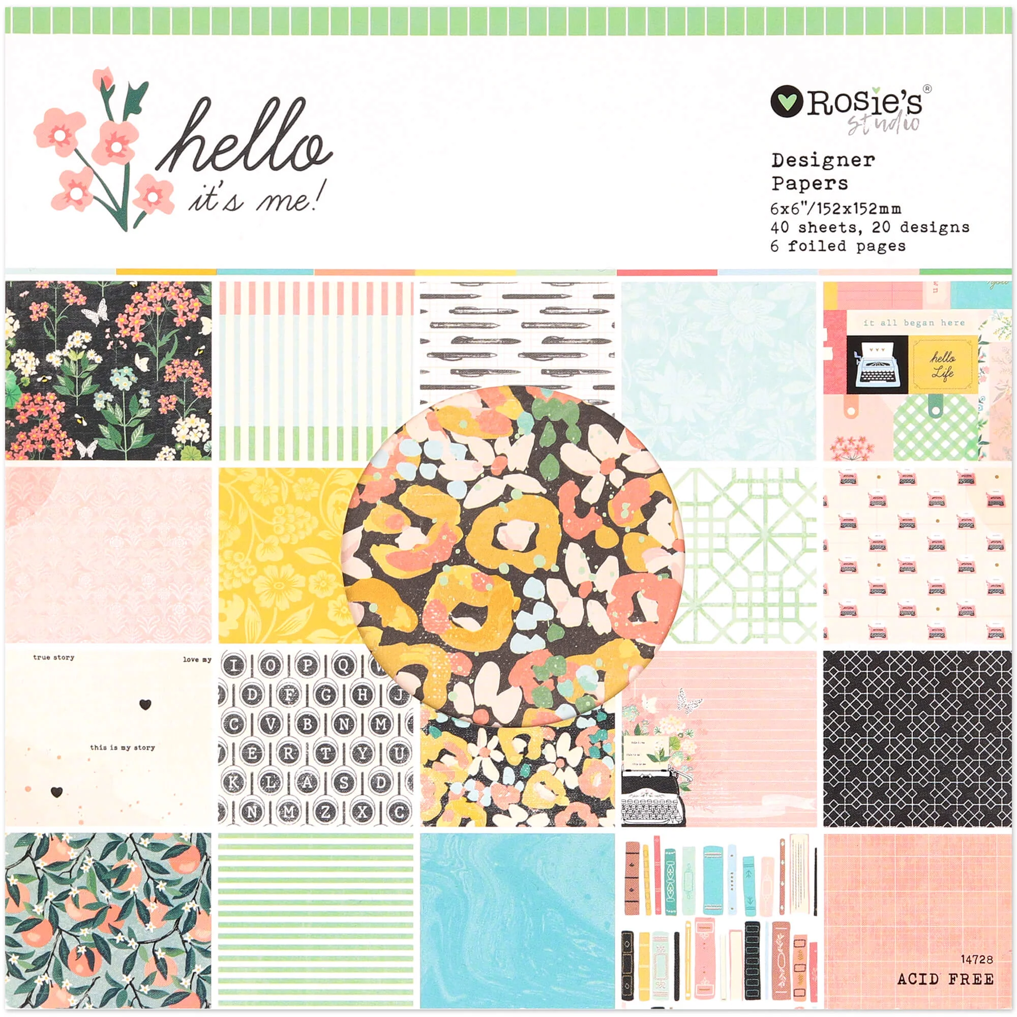 Rosie's Studio Hello It's Me! 6x6 Inch Designer Paper Pad