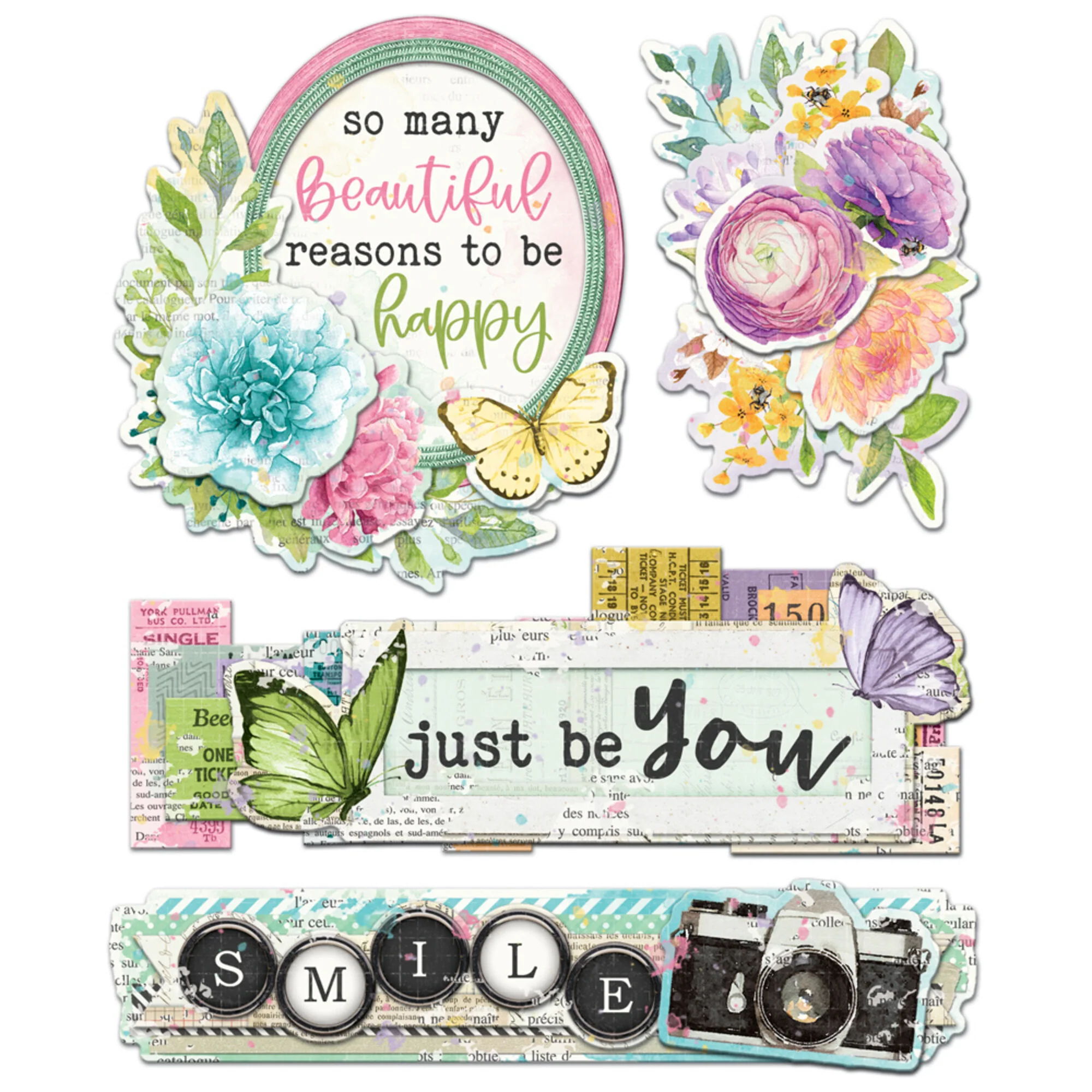 Simple Stories Simple Vintage Life in Bloom Layered Chipboard - Image 2