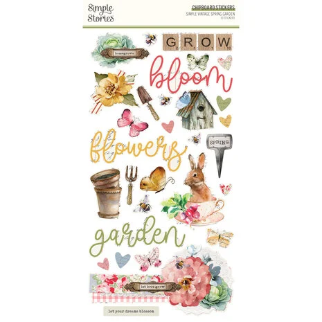 Simple Stories Simple Vintage Spring Garden Chipboard Stickers