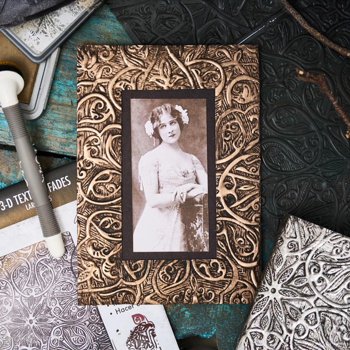 Sizzix 3-D Texture Fades Embossing Folder Bundle by Tim Holtz - Engraved & Kaleidoscope - Image 4