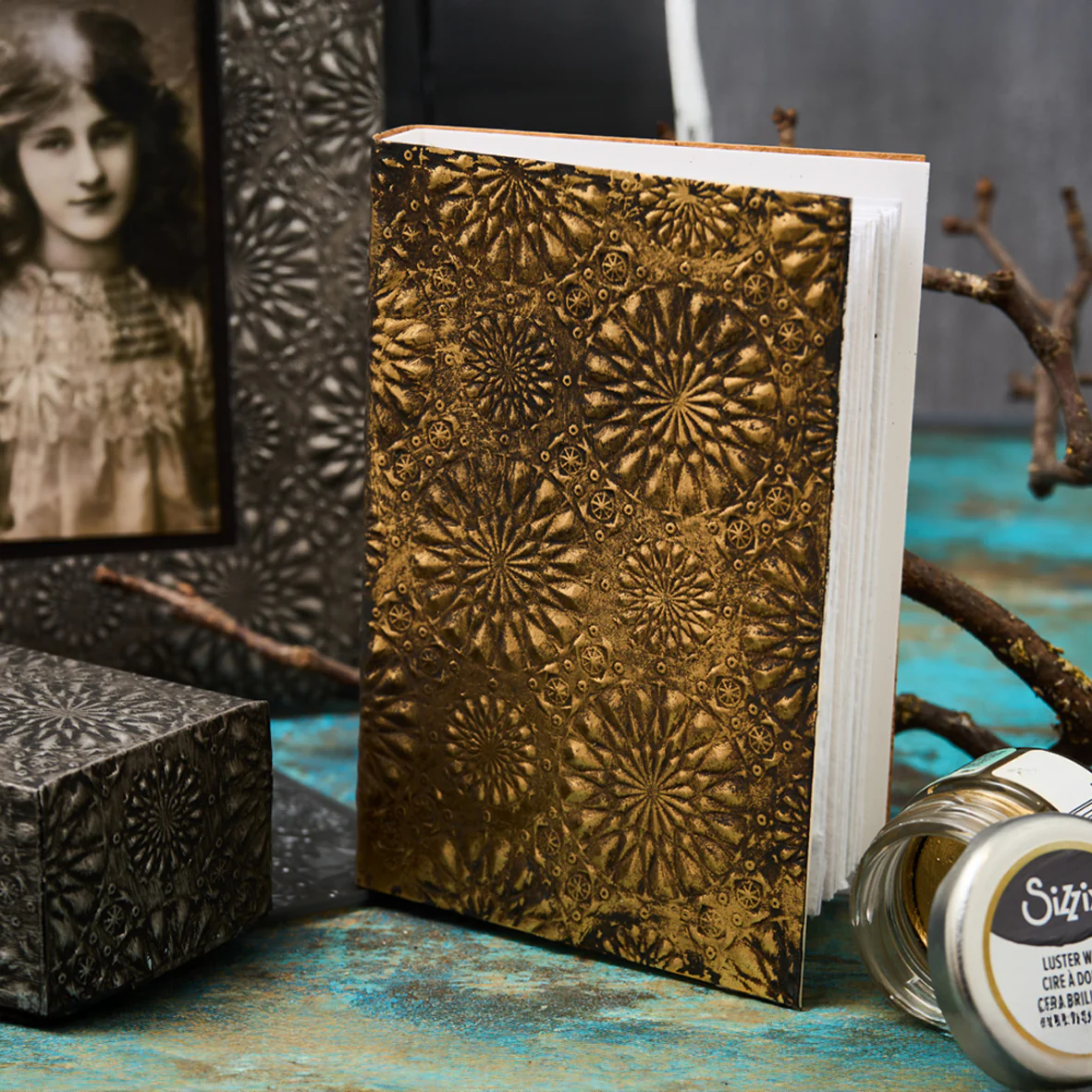 Sizzix 3-D Texture Fades Embossing Folder Bundle by Tim Holtz - Engraved & Kaleidoscope - Image 5